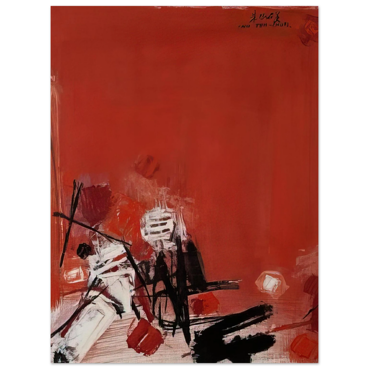 Chu teh Chun - COMPOSITION ROUGE 75x100 cm / 30x40inches Fine Art Poster