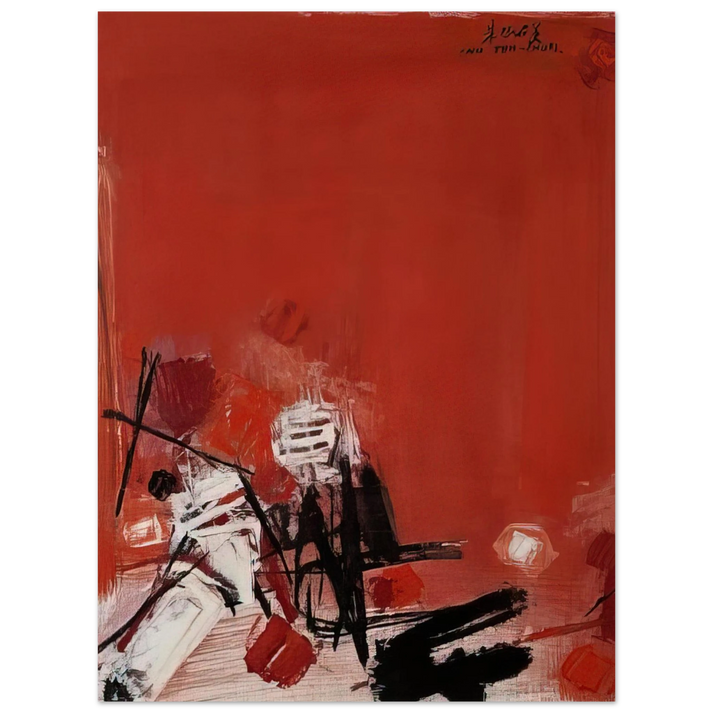Chu teh Chun - COMPOSITION ROUGE 75x100 cm / 30x40inches Fine Art Poster