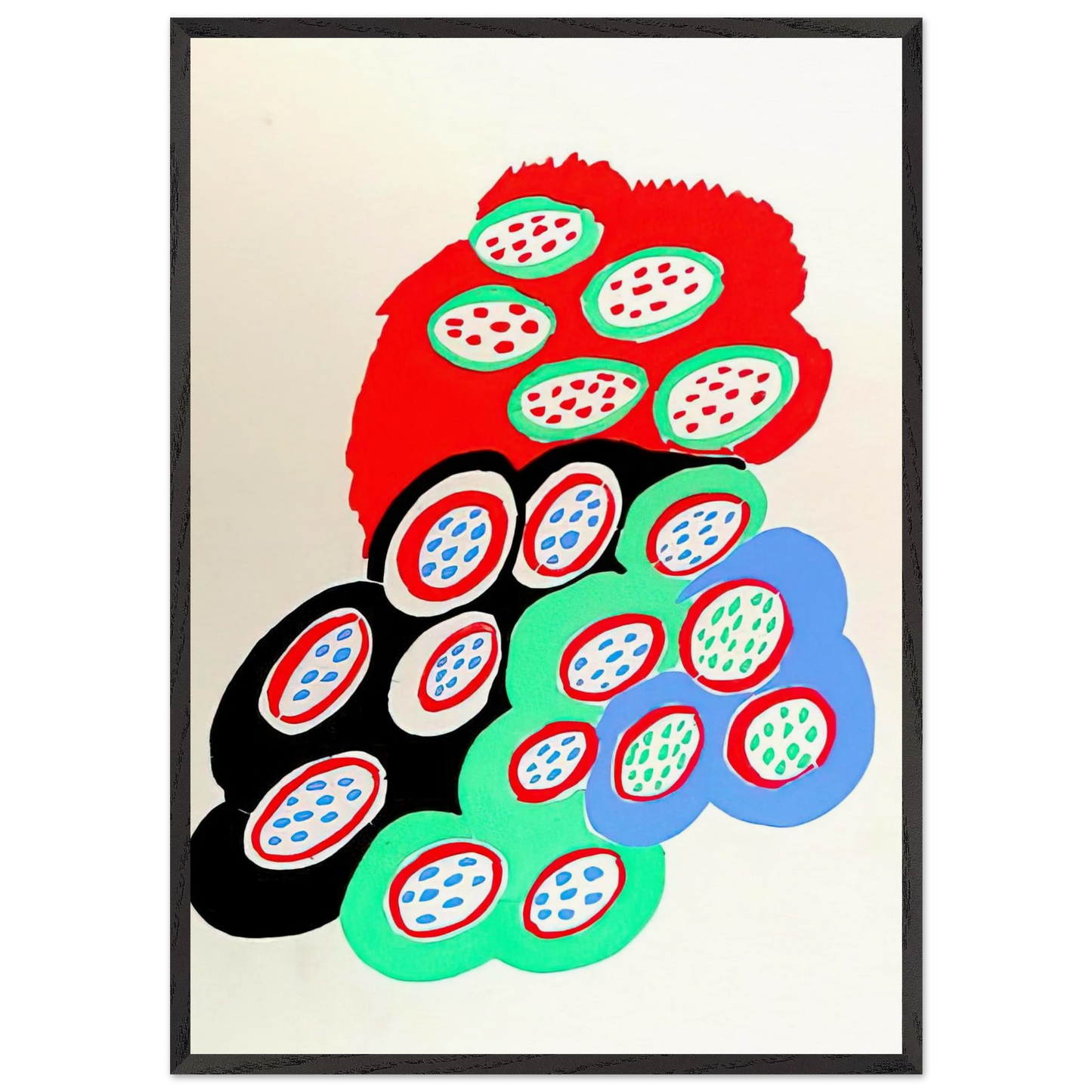 COMPOSITION 37 - Sonia Delaunay 70x100 cm / 28x40 inches Framed Art Print – Black Wooden Frame