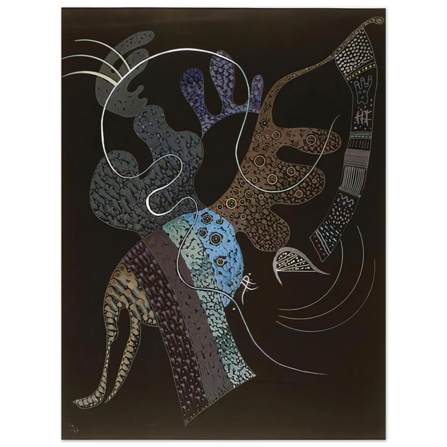 Wassily Kandinsky - WHITE LINE 1936 75x100 cm / 30x40inches Fine Art Poster