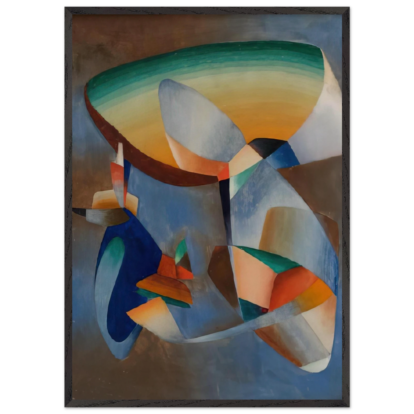 Composition - Abstract Art N1 - John Ferren 70x100 cm / 28x40 inches Framed Art Print – Black Wooden Frame