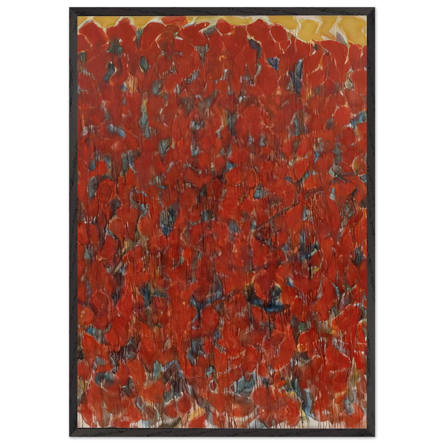 Big Red - Sam Francis 70x100 cm / 28x40 inches Framed Art Print – Black Wooden Frame