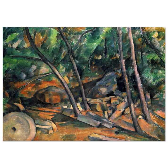 Woods with Millstone - Paul Cézanne Brushed Aluminum Print - 70x100 cm / 28x40 inches | Paul Cézanne Aluminum Print | Paul Cézanne Prints