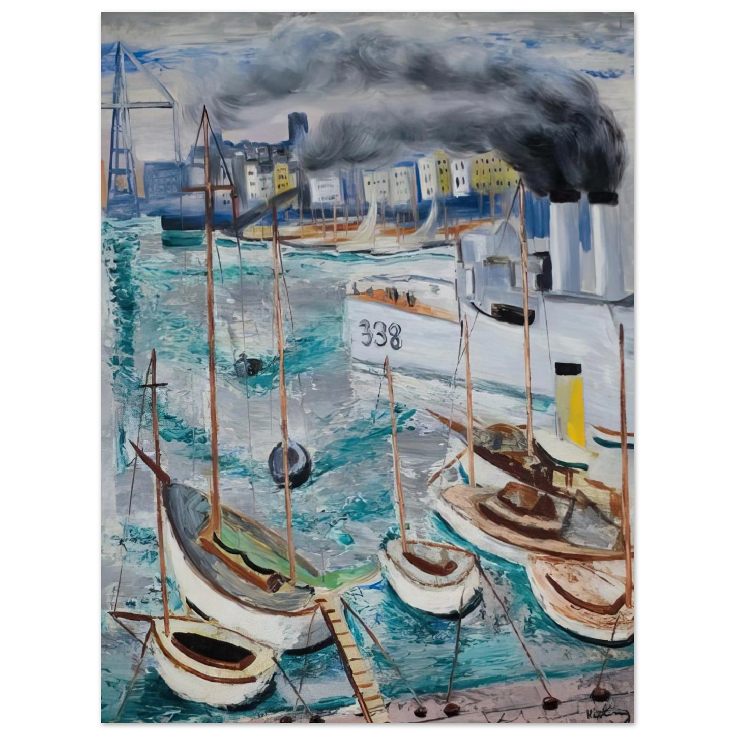 Moise Kisling - MARSEILLE PORT 1 75x100 cm / 30x40inches Fine Art Poster