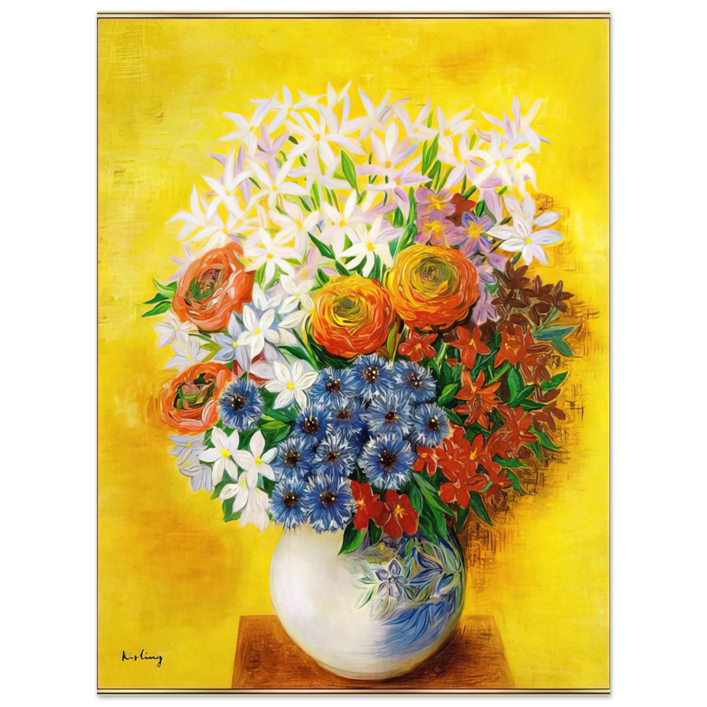 Moise Kisling - BOUQUET OF VARIOUS FLOWERS 75x100 cm / 30x40inches Fine Art Poster