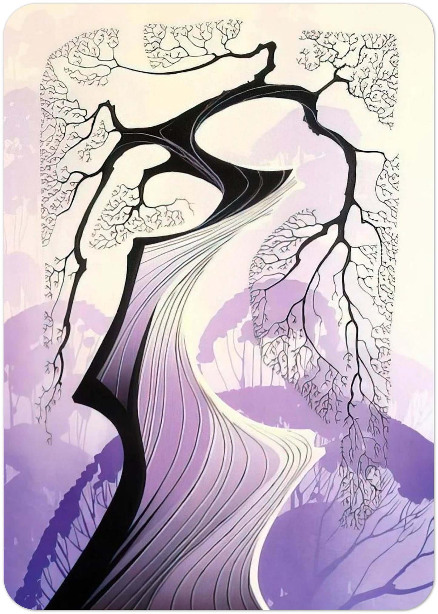 Carmel Cypress By Eyvind Earle Pack of 10 Post Cards | Eyvind Earle Post Cards | A6 (10.5 x 14.8 cm) - 4.1 x 5.8 inches