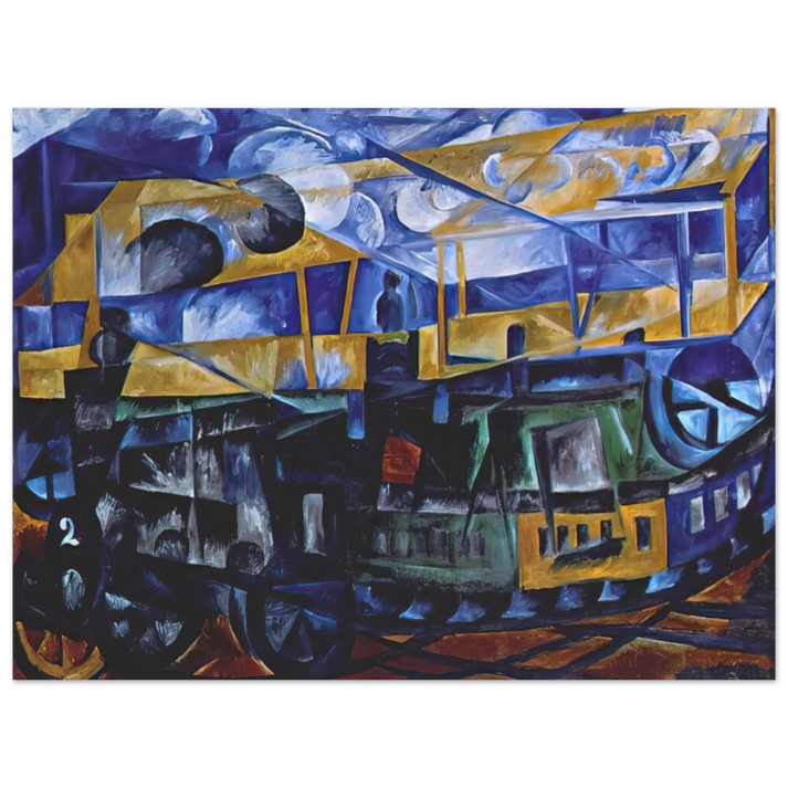 Natalia Goncharova - Airplane over train - 1913 75x100 cm / 30x40inches Fine Art Poster