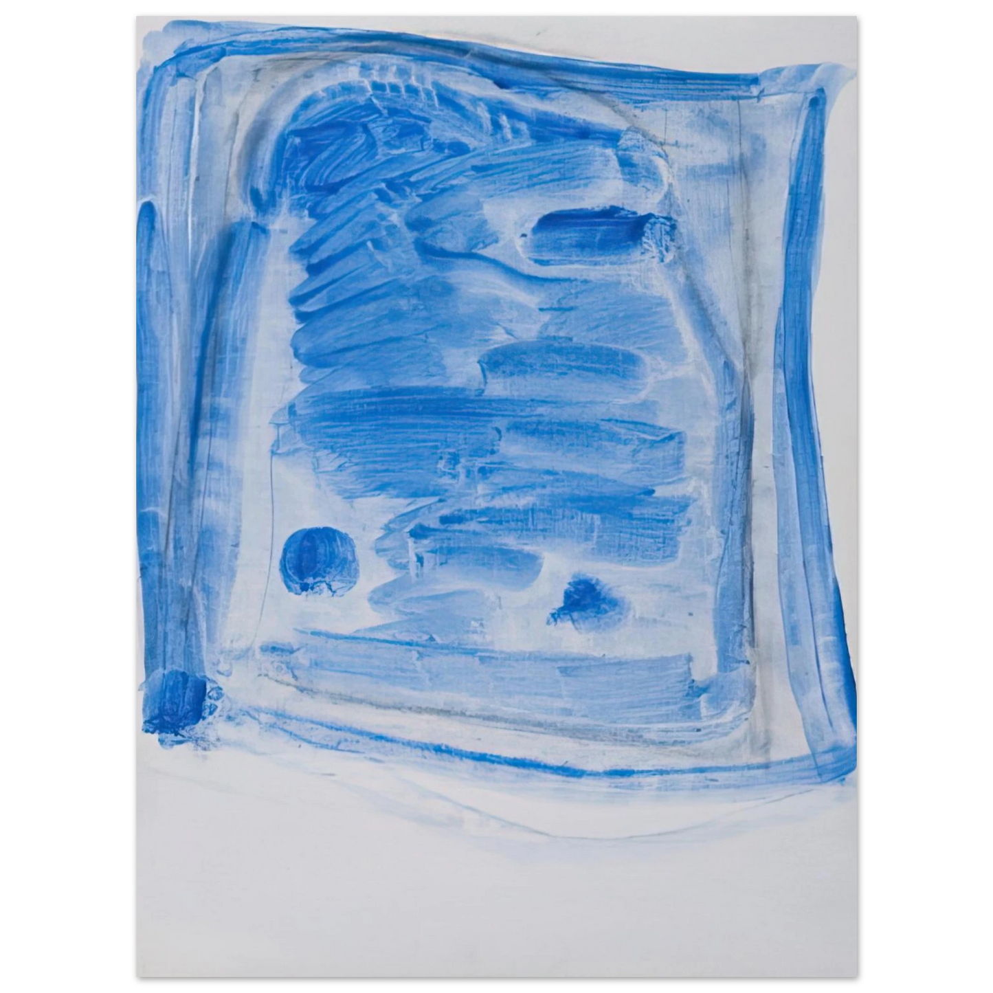 Ralston Crawford - Sketchy Cobaltic Blue Flag - 2009 75x100 cm / 30x40inches Fine Art Poster