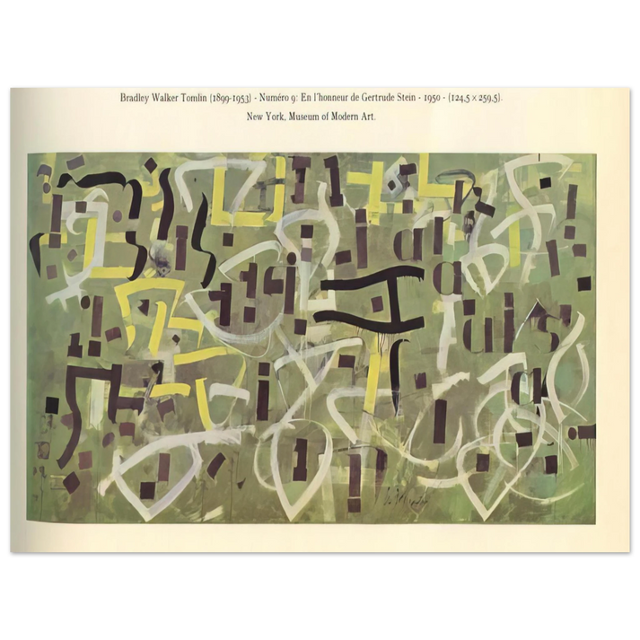 Bradley Walker Tomlin - Number 9. In Praise of Gertrude Stein - 1950 75x100 cm / 30x40inches Fine Art Poster