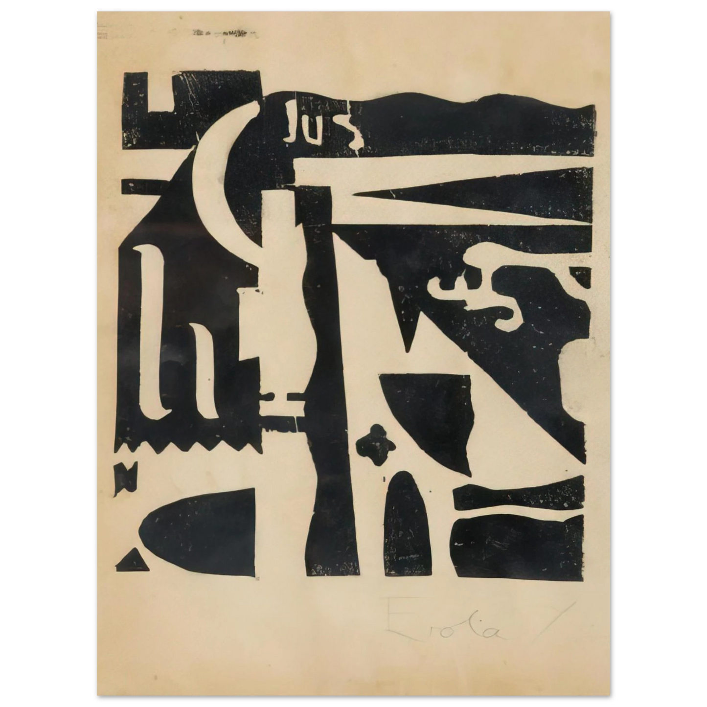 Julius Evola - Xilografia - 1919 75x100 cm / 30x40inches Fine Art Poster