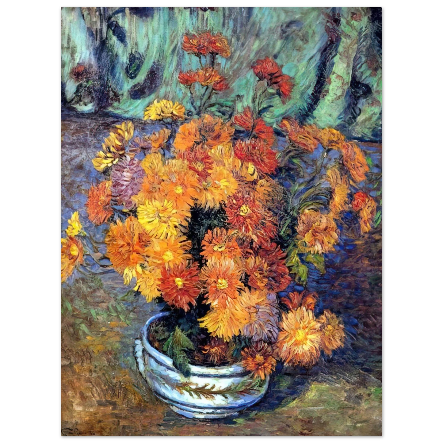 Armand Guillaumin - Vase de chrysanthemes - 1885 75x100 cm / 30x40inches Fine Art Poster