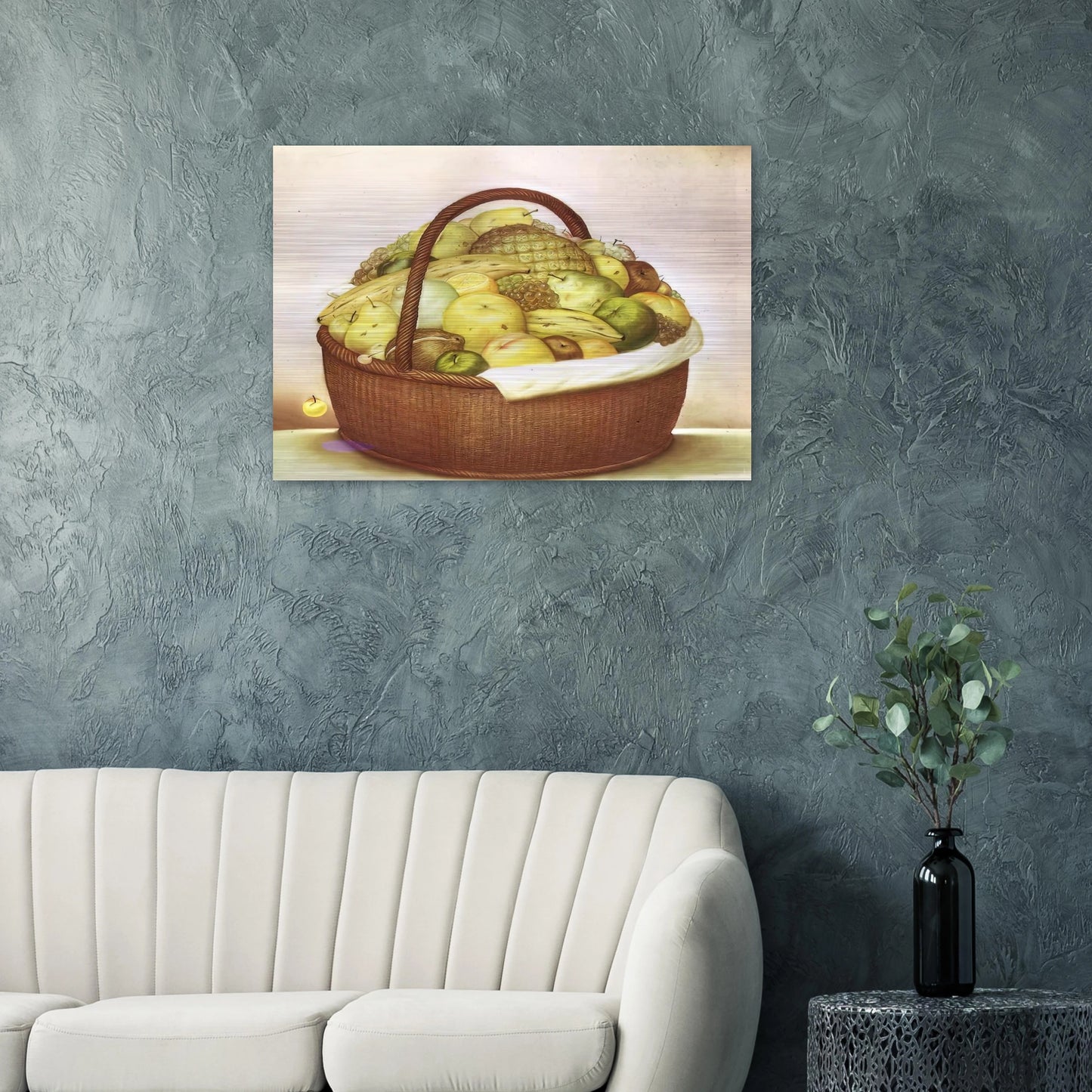 FRUIT BASKET - Fernando Botero Brushed Aluminum Print - 70x100 cm / 28x40 inches | Fernando Botero Aluminum Print | Fernando Botero Prints