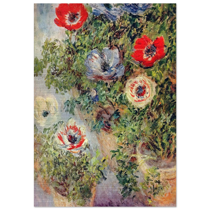 Stilll Life with Anemones - claude monet Brushed Aluminum Print - 70x100 cm / 28x40 inches | claude monet Aluminum Print | claude monet Prints