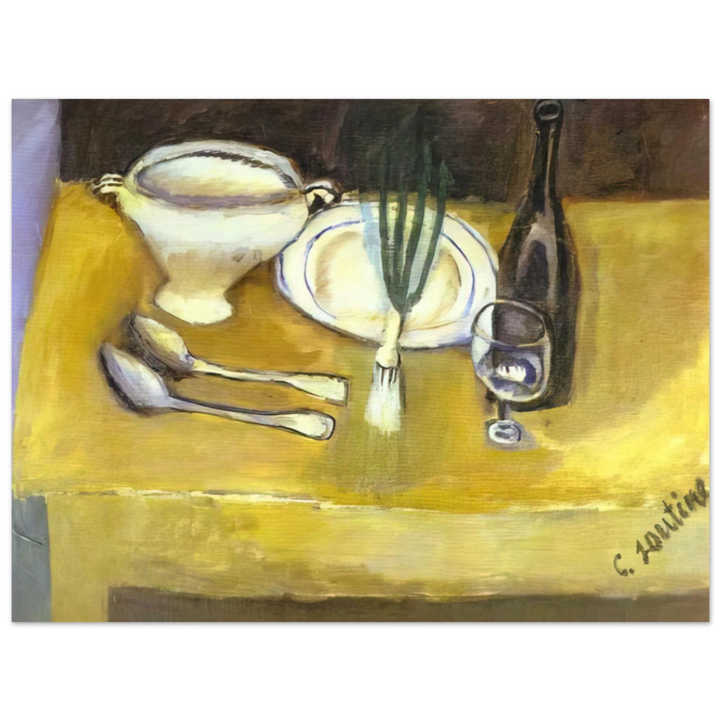 Chaim Soutine - STILL LIFE WITH SOUP TUREEN 75x100 cm / 30x40inches Fine Art Poster