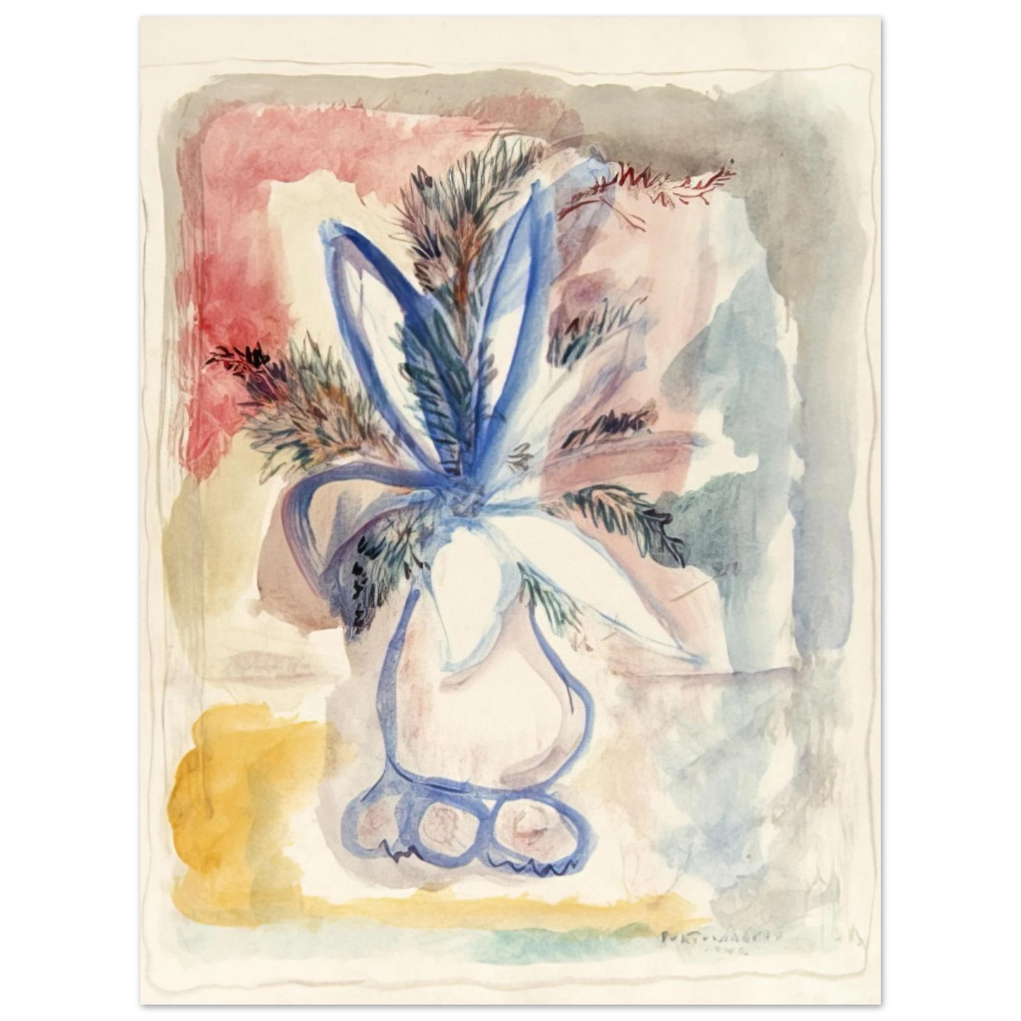 Rene Portocarrero - FLOWER VASE 1942 75x100 cm / 30x40inches Fine Art Poster