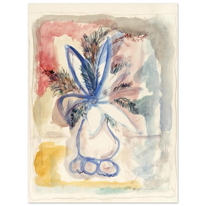 Rene Portocarrero - FLOWER VASE 1942 75x100 cm / 30x40inches Fine Art Poster