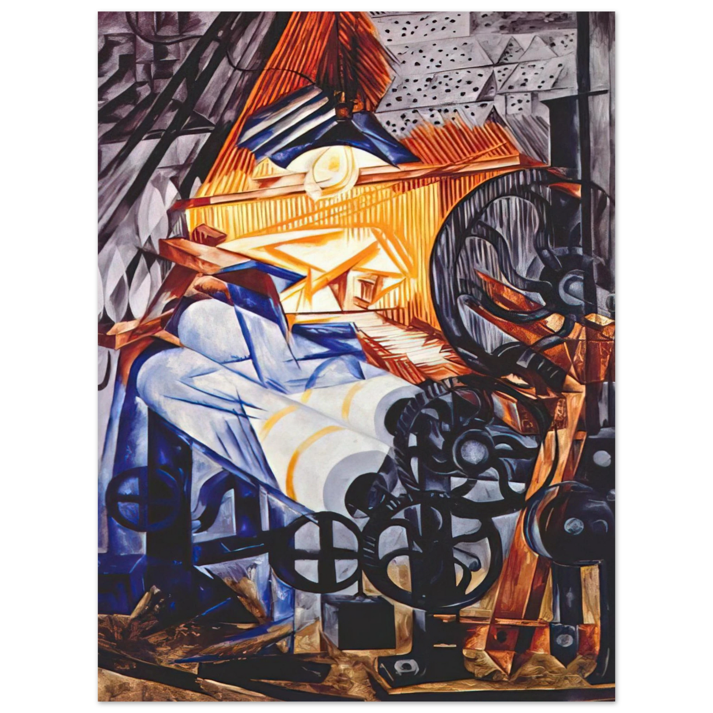Natalia Goncharova - The weaver loomwoman - 1913 75x100 cm / 30x40inches Fine Art Poster