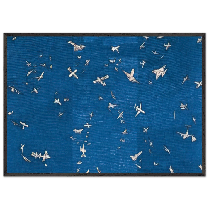 AEREI - Alighiero Boetti 70x100 cm / 28x40 inches Framed Art Print – Black Wooden Frame