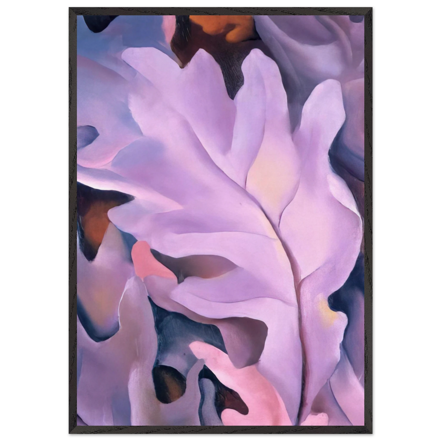 Purple Leaves - Georgia OKeeffe 70x100 cm / 28x40 inches Framed Art Print – Black Wooden Frame