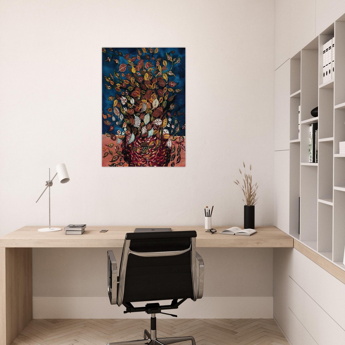 Le Bouquet de Feuilles - Naïve Art Primitivism - Seraphine Louis Brushed Aluminum Print - 70x100 cm / 28x40 inches | Seraphine Louis Aluminum Print | Seraphine Louis Prints