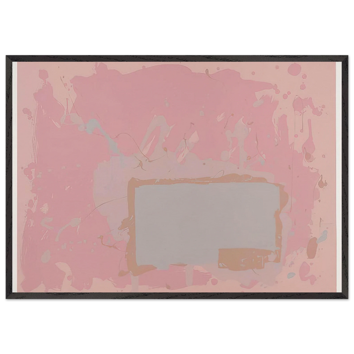 Grey Blue on Pink - 1971 - John Hoyland 70x100 cm / 28x40 inches Framed Art Print – Black Wooden Frame