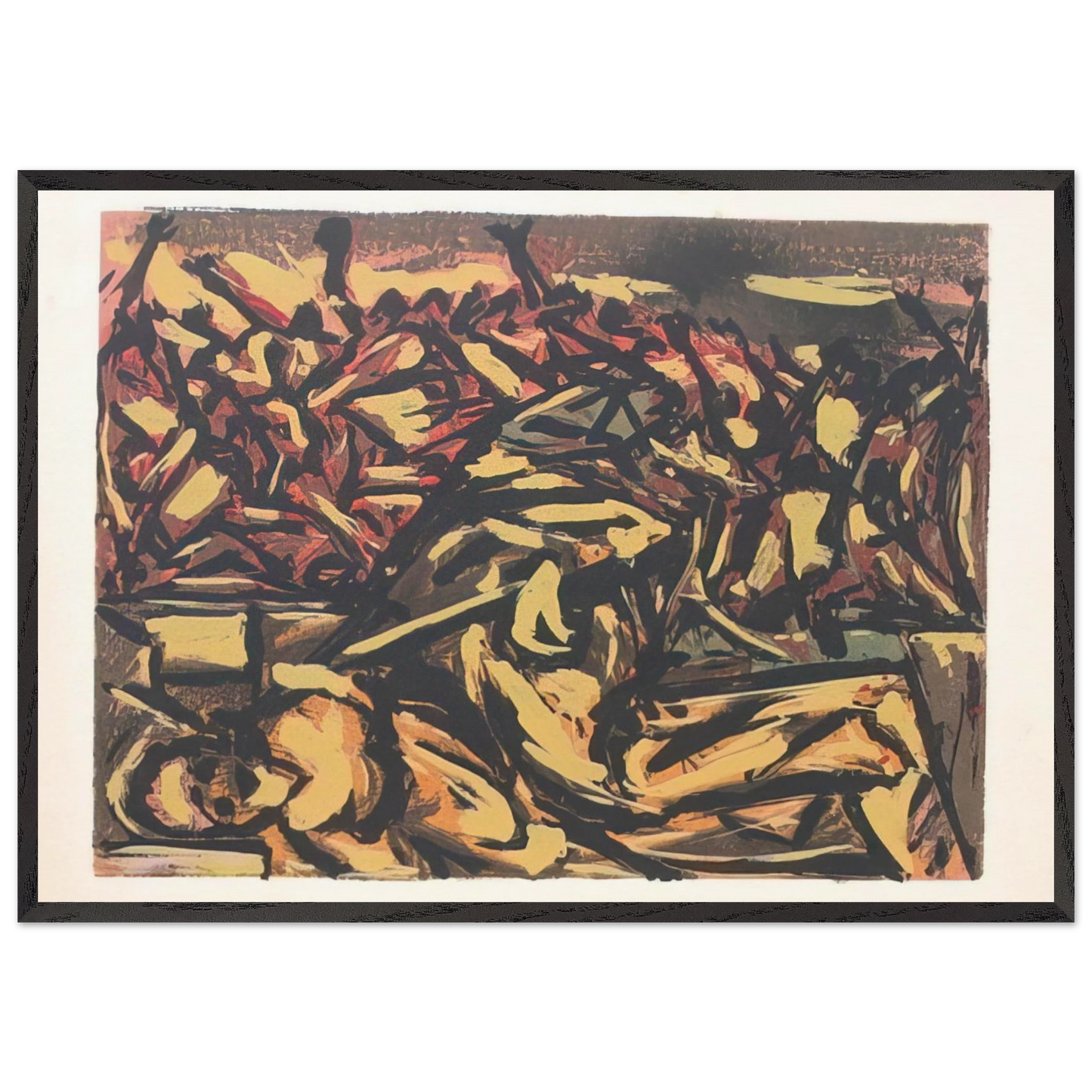 UNTITLED 1941 1 N1 - Jackson Pollock 70x100 cm / 28x40 inches Framed Art Print – Black Wooden Frame