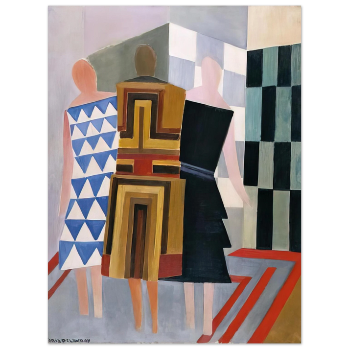 Sonia Delaunay - SIMULTANEOUS DRESSES THREE WOMEN FORMS COLOURS 1925 75x100 cm / 30x40inches Fine Art Poster