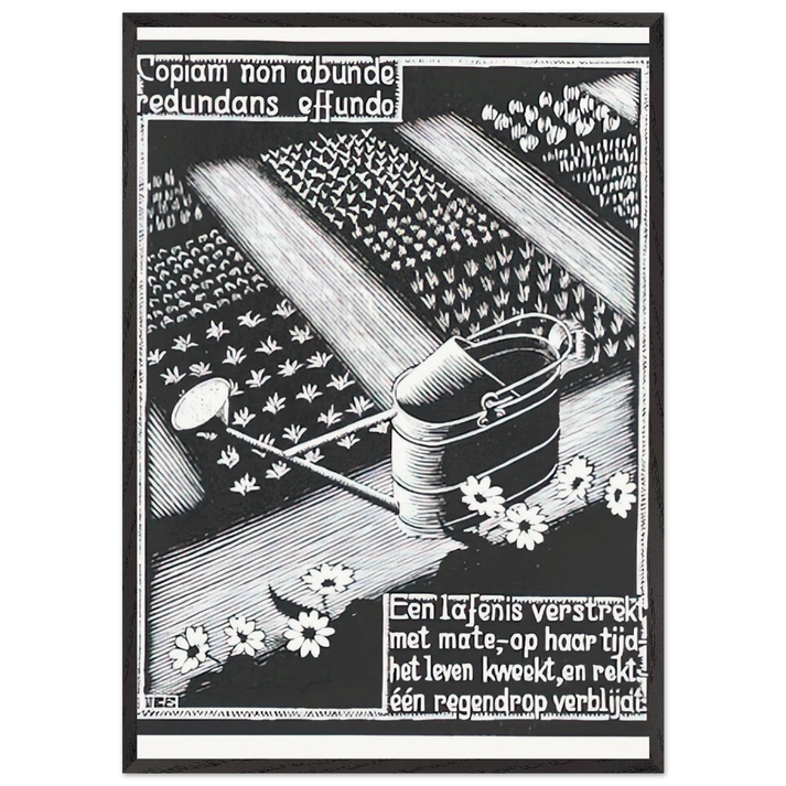 WATERINGCAN - MC Escher 70x100 cm / 28x40 inches Framed Art Print – Black Wooden Frame | Maurits Cornelis Escher Prints