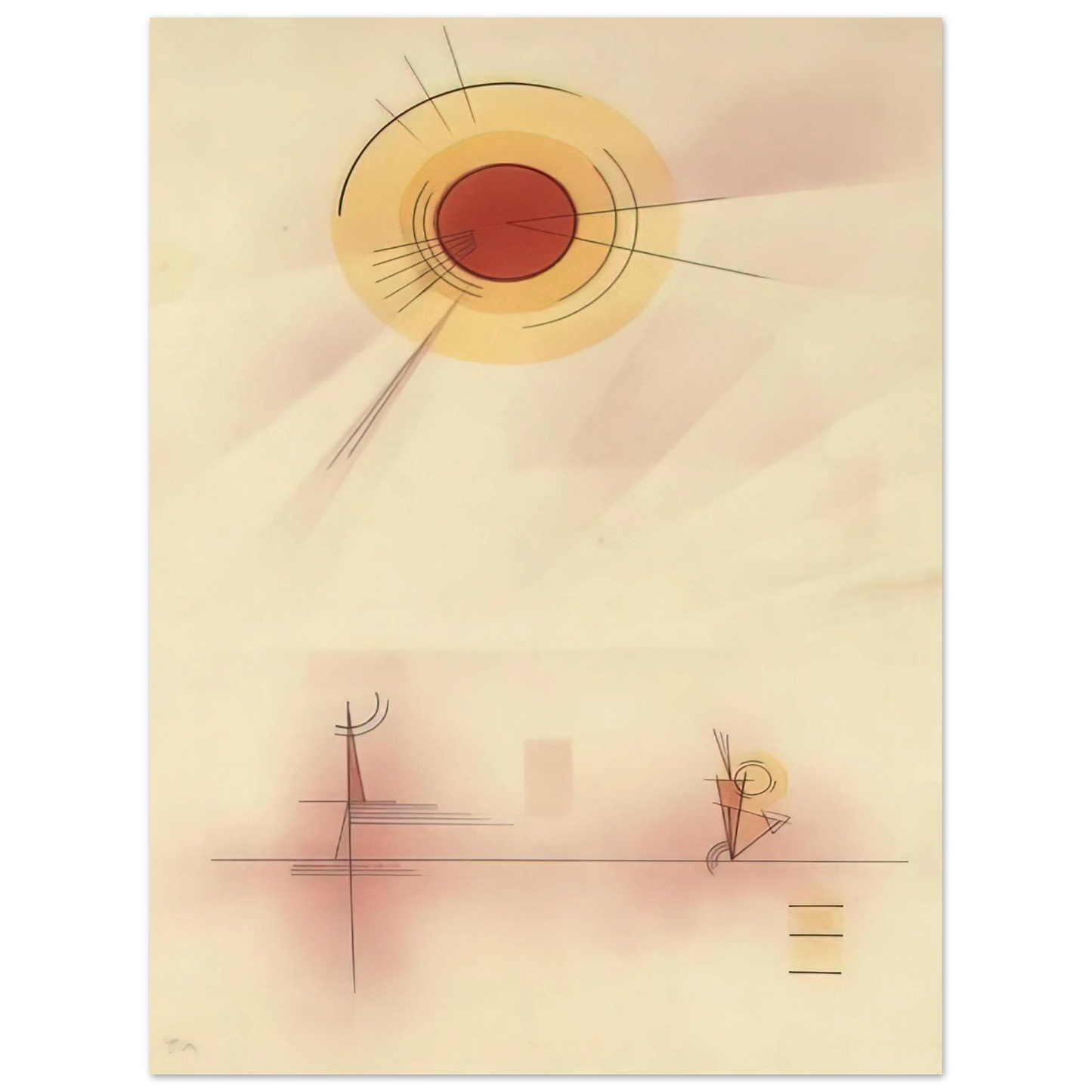 Wassily Kandinsky - STRAHLEN 1929 75x100 cm / 30x40inches Fine Art Poster