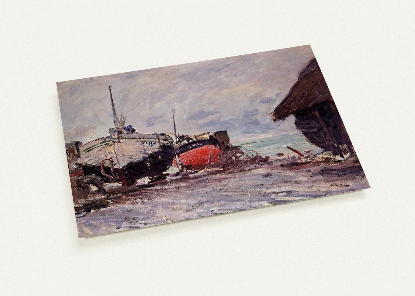 Fishing Boats at Etretat By claude monet Pack of 10 Post Cards | claude monet Post Cards | A6 (10.5 x 14.8 cm) - 4.1 x 5.8 inches