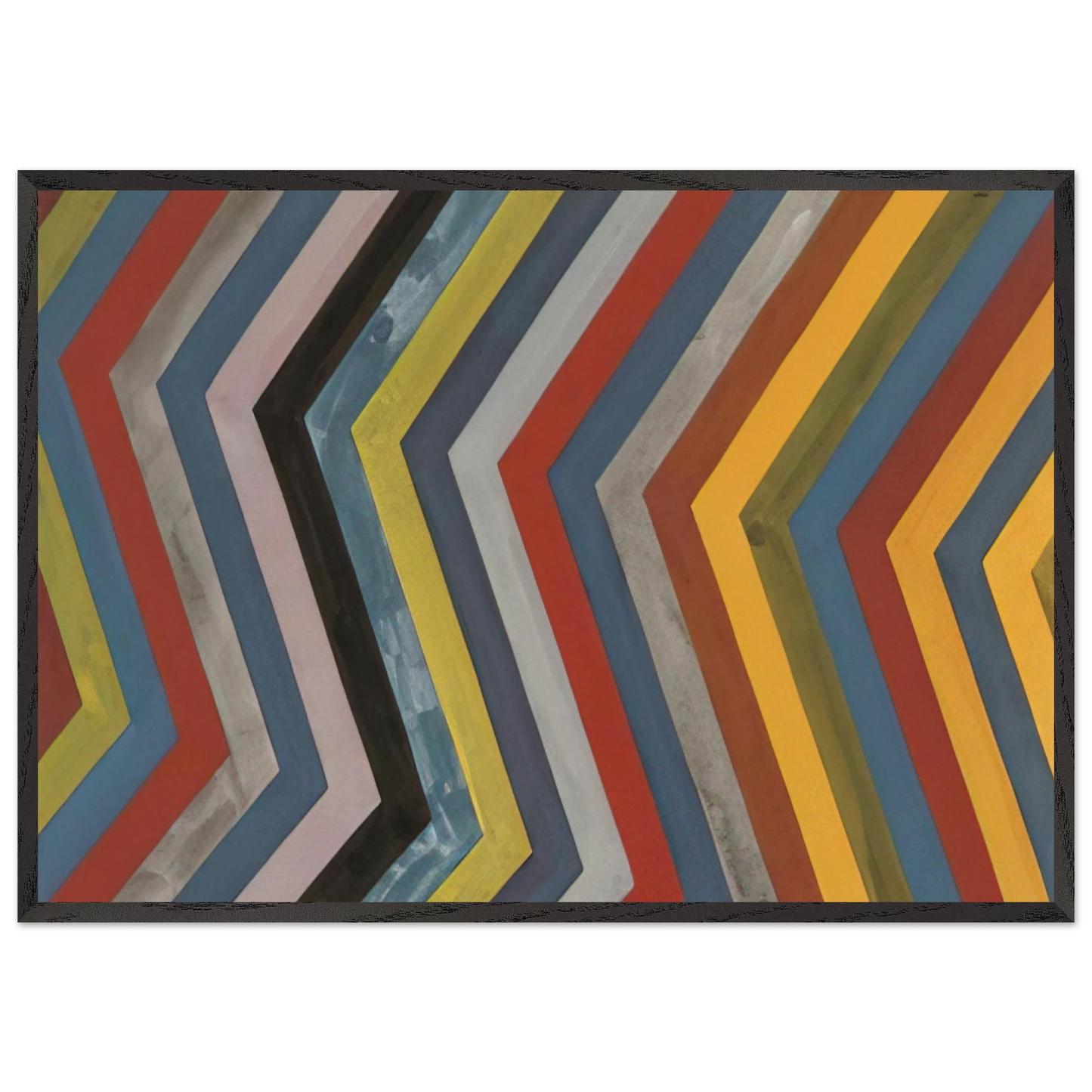 Irregular Bands with Colors Superimposed - Sol LeWitt 70x100 cm / 28x40 inches Framed Art Print – Black Wooden Frame