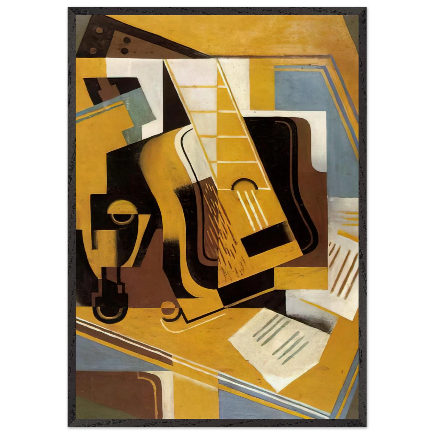 PHOTOGRAPH OF THE GUITAR 1918 - Juan Gris 70x100 cm / 28x40 inches Framed Art Print – Black Wooden Frame
