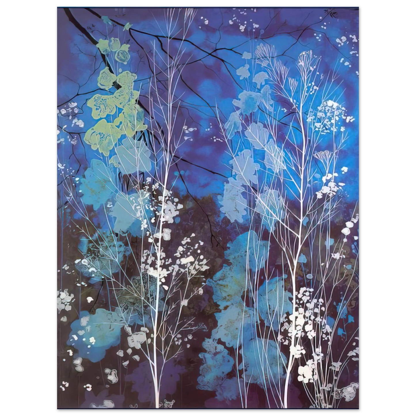 Eyvind Earle - Delphinium 75x100 cm / 30x40inches Fine Art Poster