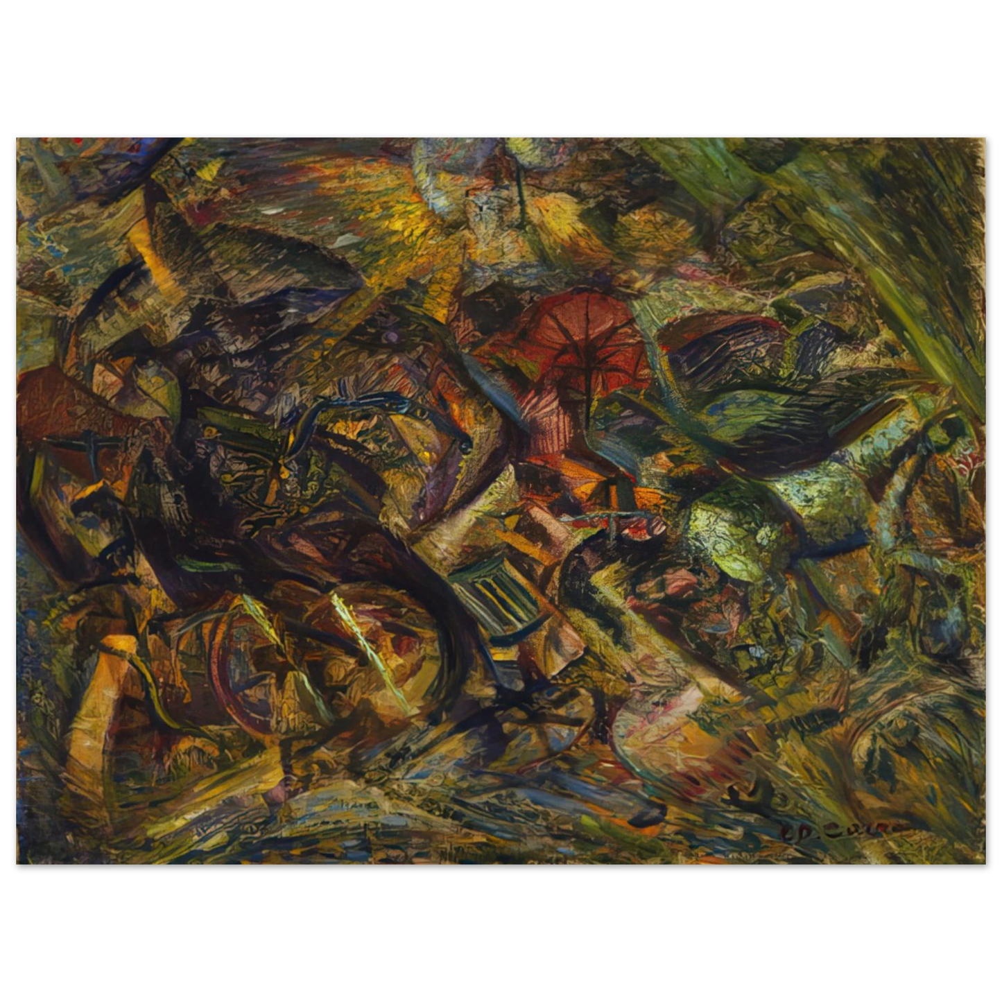 Carlo Carra - JOLTS OF A CAB 1911 75x100 cm / 30x40inches Fine Art Poster