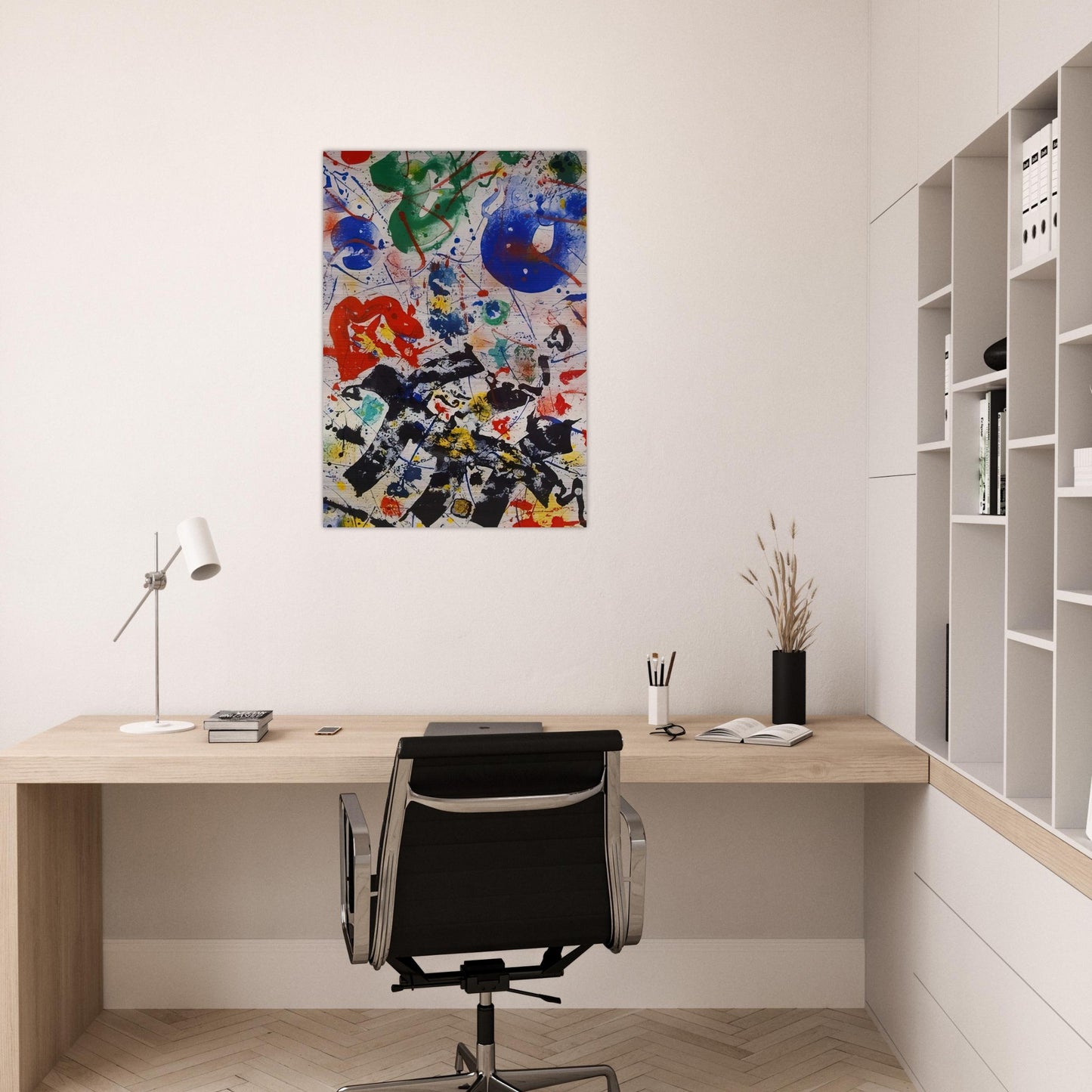 Untitled SF 357 - Sam Francis Brushed Aluminum Print - 70x100 cm / 28x40 inches | Sam Francis Aluminum Print | Sam Francis Prints