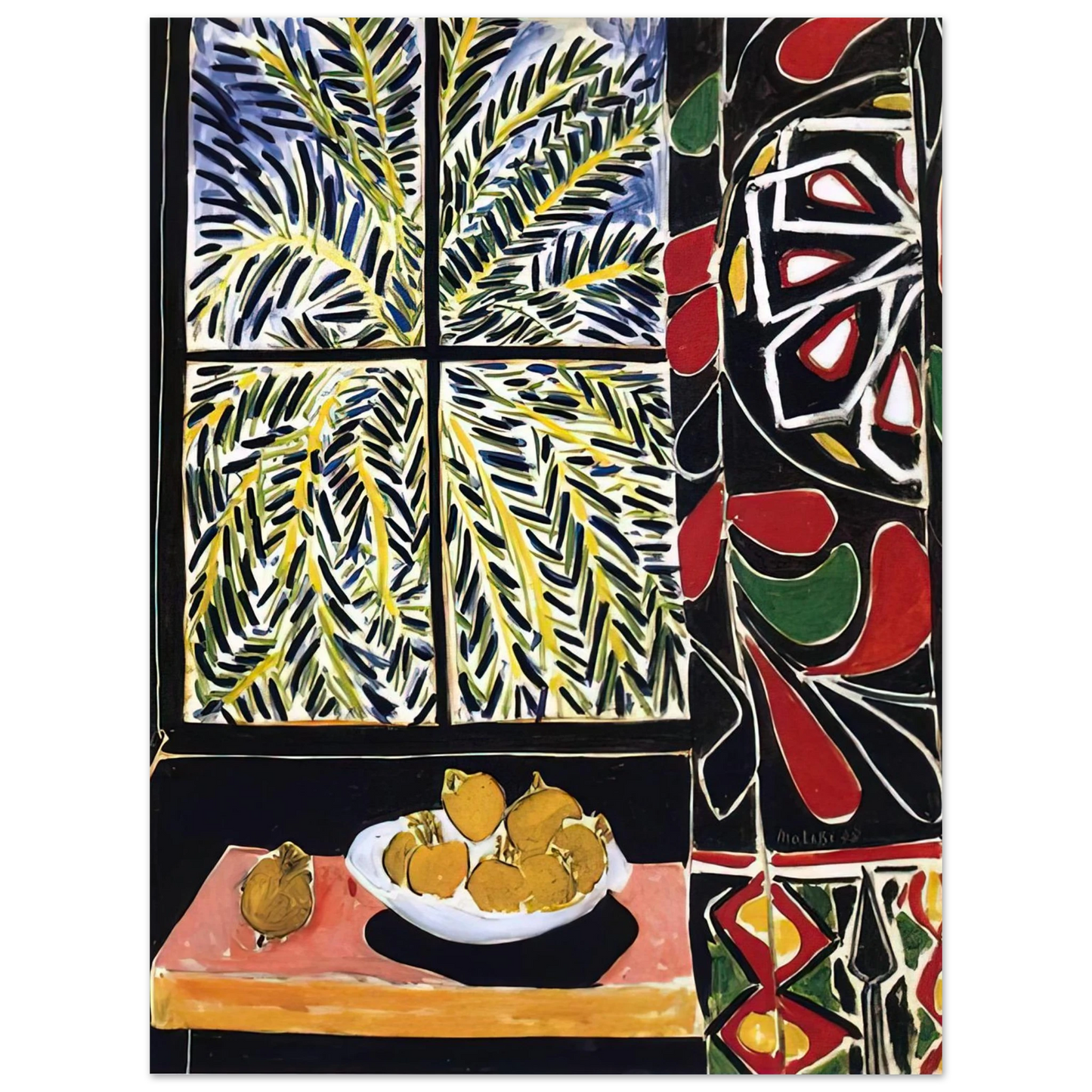 Henri Matisse - INTERIOR WITH EGYPTIAN CURTAIN 1948 75x100 cm / 30x40inches Fine Art Poster