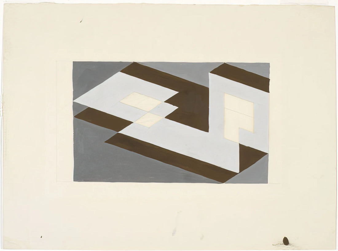 Albers Homage: The Enduring Legacy of Josef Albers' Square Paintings - STUDY FOR TENAYUCA 1938 by Josef Albers