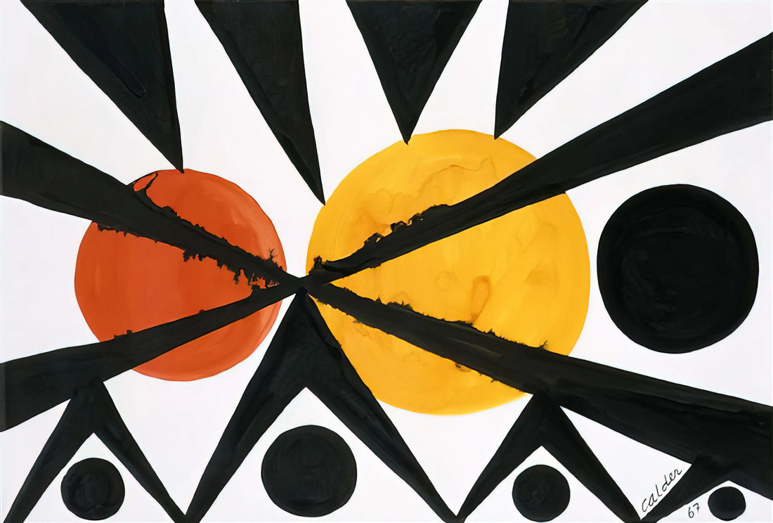Alexander Calder Lithograph Signed Value: A Collector's Guide to Authenticity and Investment - ACROSS THE ORANGE MOONS 1967 by Alexander Calder