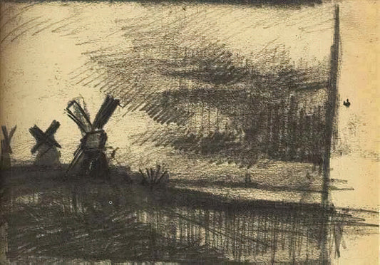 Alyscamps by Vincent van Gogh: A Journey Through Arles' Ancient Necropolis in Oil - Mills in the Neighbourhood of Dordrecht by Vincent van Gogh