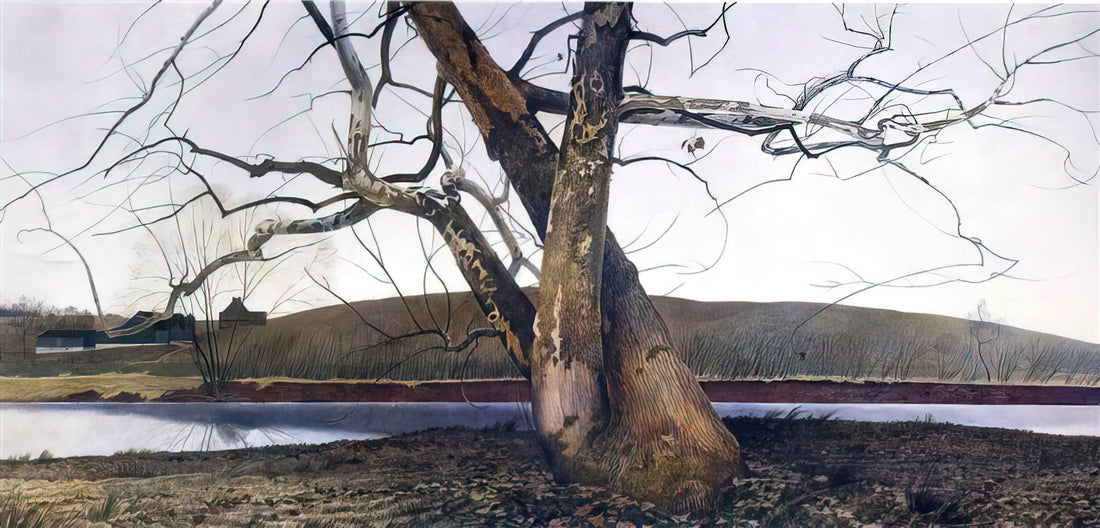 Andrew Wyeth Self Portrait: An Intimate Glimpse into the Artist's Inner World - DIL HUEY FARM by Andrew Wyeth