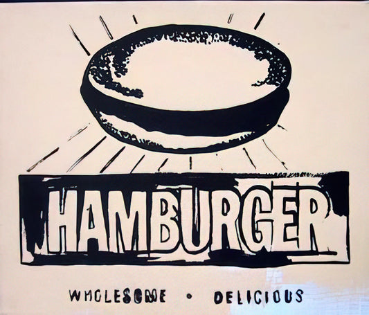 Andy Warhol Cow Poster: Pop Art Iconography and Collectible Legacy - Hamburger  beige  by Andy Warhol