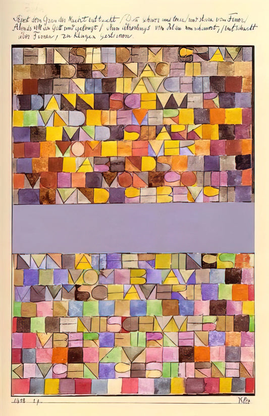Angelus Novus Poster: Paul Klee's Angel of History in Modern Art - ONCE EMERGED FROM THE GRAY OF NIGHT 1918 by Paul Klee