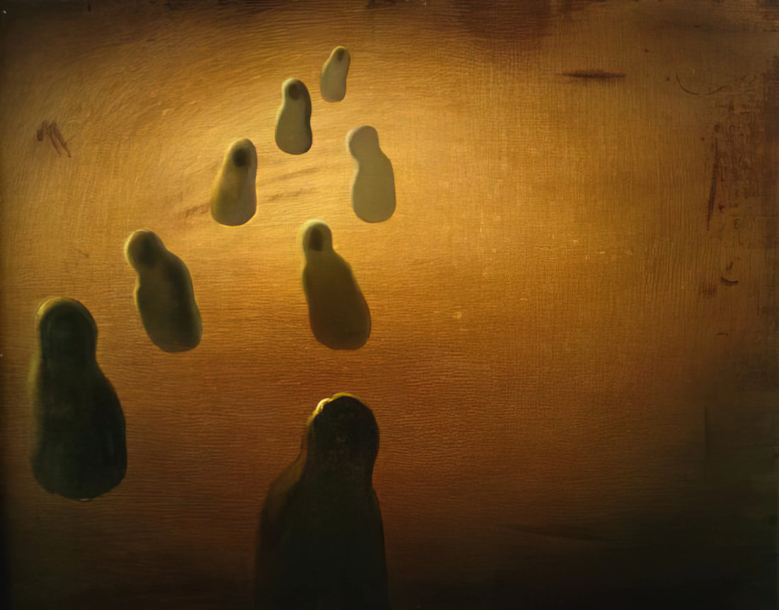 Art by Dalí: Exploring the Surrealist Genius of Salvador Dalí - STUDY FOR DEOXYRIBONUCLEIC ACID ARABS by Salvador Dali
