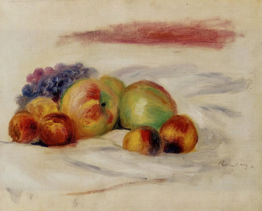 Auguste Pierre Renoir: The Master of Light, Color, and Joy in Impressionism - Apples and Grapes by Pierre-Auguste Renoir
