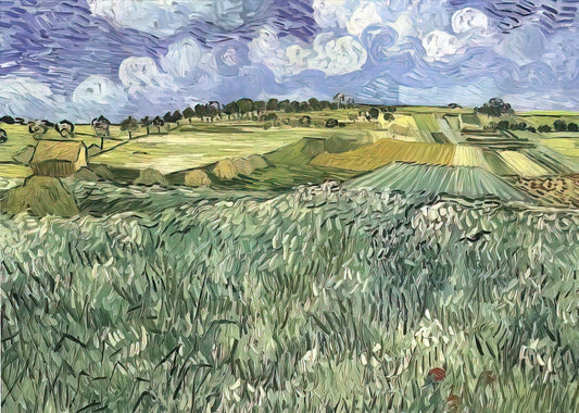 Black and White Van Gogh Prints: A Collector's Guide to Monochromatic Masterpieces - Plain near Auvers by Vincent van Gogh