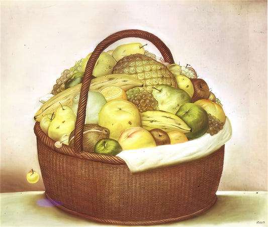 Botero and Frida Kahlo: A Comparative Study of Two Latin American Icons - FRUIT BASKET by Fernando Botero