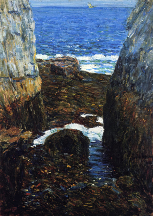 Childe Hassam's Rainy Midnight: An Atmospheric Masterpiece of American Impressionism - The North Gorge, Appledore, Isles of Shoals by Childe Hassam