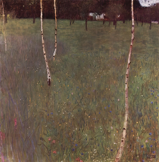 Danaë by Gustav Klimt: A Masterpiece of Symbolism and Sensuality - FARMHOUSES WITH BIRCH TREES by Gustav Klimt