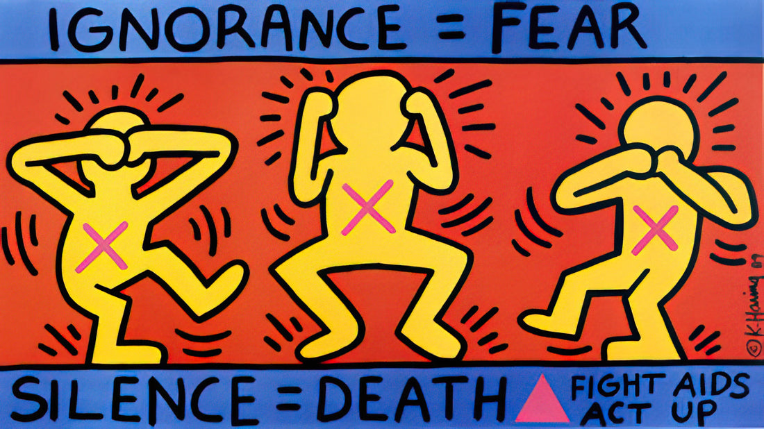 David Bowie & Keith Haring: A Legendary Intersection of Music, Art & Pop Culture - IGNORANCE FEAR 1989 by Keith Haring