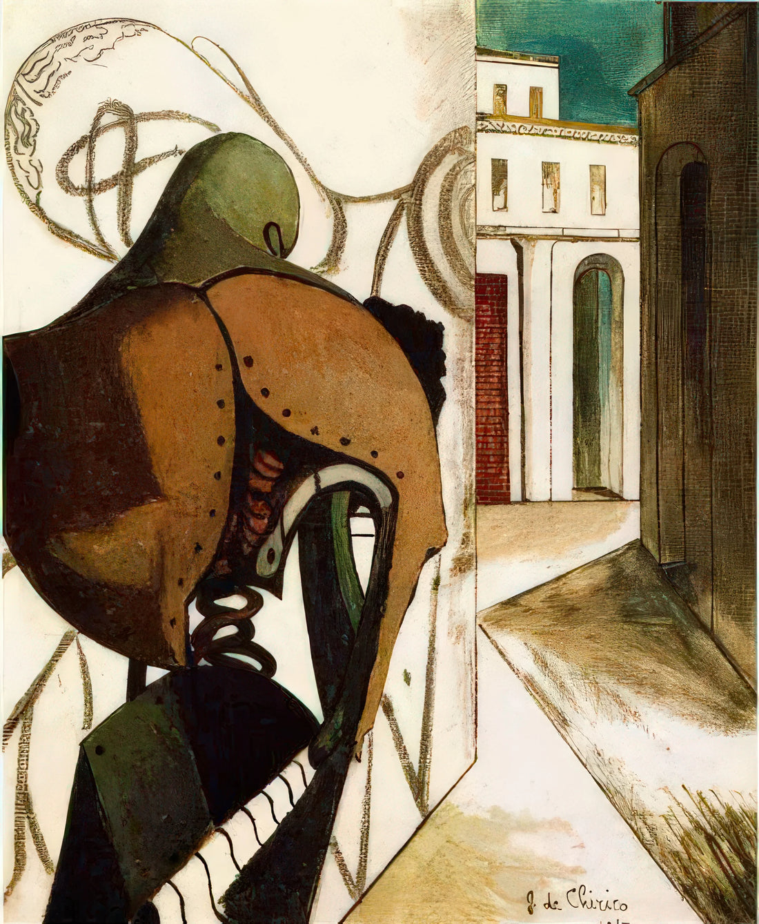 De Chirico and Apollinaire: The Metaphysical Alliance That Redefined Modern Art - THE VEXATIONS OF THE THINKER 1915 by Giorgio de Chirico